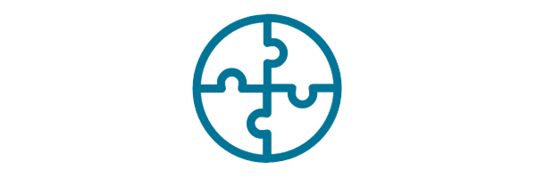 puzzle pieces in a cirlce